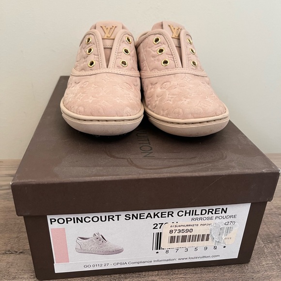 Louis Vuitton monogram leather pink kids girls shoes sneakers size EU 27 - Picture 3 of 10